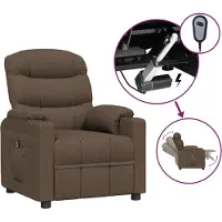 Syfax Fauteuil inclinable électrique Marron Tissu