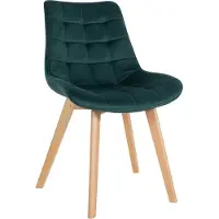 CLP Chaise Brook : chaise de salle à manger avec revêtement en velours vert