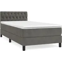 Syfax Sommier à lattes de lit avec matelas Gris foncé 100x200 cm