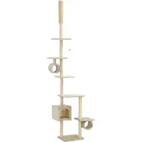 Syfax Arbre à chat avec griffoirs en sisal 260 cm Beige