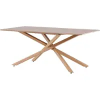 Furnlux Classic FURNLUX Table à manger Piazza Walnut Und Oak 90cm / Hauptfarbe : Braun / Abmessungen : 90 x 180 x 75 cm