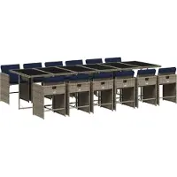 Syfax Ensemble à manger de jardin avec coussins 13 pcs résine tressée
