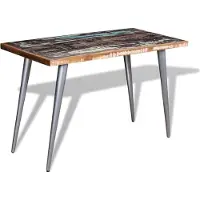 vidaXL Table de salle à manger Table en bois massif recyclé 120 x 60 x 76 cm