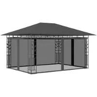 Syfax Belvédère avec moustiquaire 4x3x2,73 m Anthracite 180 g/m²