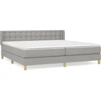 Syfax Sommier à lattes de lit avec matelas Gris clair 180x200cm Tissu
