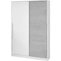 Dmora Aristode - Armoire 2 Portes, 120x200cm Gris Ciment, 4 Étagères