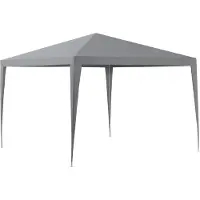 Casa.pro [] Pavillon 300x300x255cm Tente de jardin Tente de fête Tente de jardin Tente à bière Tente de fête Gris foncé