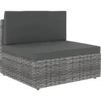 Syfax Salon de jardin 11 pcs avec coussins Gris Résine tressée