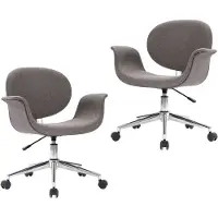 Syfax Chaises pivotantes à manger lot de 2 gris tissu