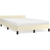 Syfax Cadre de lit avec tête de lit sans matelas crème 120x200 cm