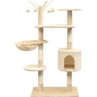 Syfax Arbre à chat avec griffoirs en sisal 125 cm Beige