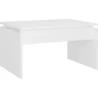 Syfax Table basse blanc 68x50x38 cm bois d'ingénierie