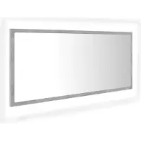 Syfax Miroir à LED de salle de bain Gris béton 100x8,5x37cm Acrylique