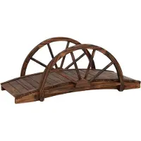 Syfax Pont de jardin avec demi-roue 99x50x38 cm bois de sapin massif