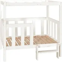 Syfax Lit pour chien Blanc 105,5x83,5x100 cm Bois de pin solide