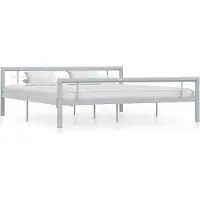 Prolenta Maison Exclusive - Cadre de lit sans matelas gris et blanc métal 180x200 cm