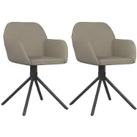 Syfax Chaises pivotantes à manger lot de 2 Gris clair Velours