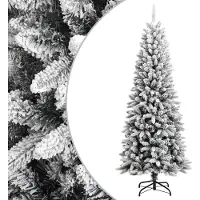 Syfax Sapin de Noël artificiel avec neige floquée 180 cm PVC et PE