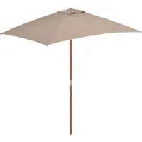 The Living Store Parasol avec mât en bois 150 x 200 cm Taupe