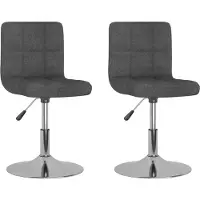 Syfax Chaises pivotantes à manger lot de 2 gris foncé tissu
