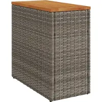 Syfax Table d'appoint de jardin dessus en bois gris 58x27,5x55 cm