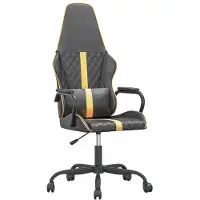 vidaXL Chaise de jeu noire et dorée en similicuir