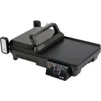 LUND Gril électrique 2000W, 2en1, gril de table et grille-pain 40.5x25 cm