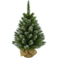 Triumph tree Pittsburgh Sapin de Noël artificiel dans un sac en jute - H90 x Ø56 cm - Vert Frosted