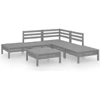 vidaXL Ensemble salon de jardin 6 pièces pin massif gris