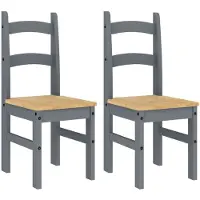 vidaXL Chaises de salle à manger 2 pcs. Gris 40x46x99 cm Pin massif