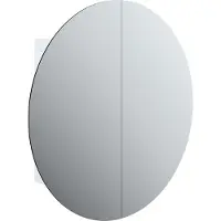 Syfax Armoire de salle de bain miroir rond et LED Blanc 54x54x17,5 cm