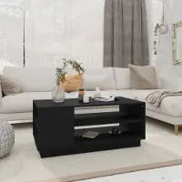 Prolenta Maison Exclusive - Table basse noire 102x55x43 cm Matériau dérivé du bois