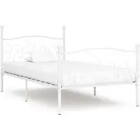 Syfax Cadre de lit sans matelas avec sommier à lattes métal 90x200 cm