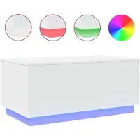 Syfax Table basse avec lumières LED blanc 90x50x40 cm