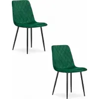 Leobert Chaise TURIN - velours vert foncé x 2