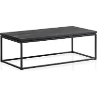 Wohnling Table basse 120x60x40 cm manguier massif / métal noir Table basse rectangulaire Table de salon avec veines naturelles du bois Table basse