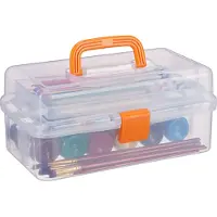 Relaxdays 10024158_57 Aufbewahrungsbox transparent 33,0 x 39,0 x 17,0 cm