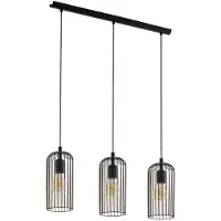 Eglo Suspension 3 lampes Roccamena noir-cuivre 73 x 13 cm E27