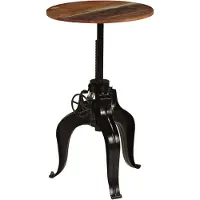 The Living Store Table de bar en vieux bois massif 60x(76-110) cm