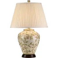 Elstead Lighting Lampe de table Leaves Brown Gold, couleur crème-doré-marron, 1xE27x60W, porcelaine, dimensions : 62x41x24 cm, IP20, Elstead