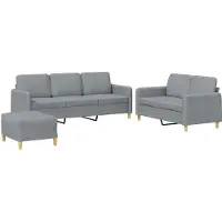 Syfax Ensemble de canapés 3 pcs avec coussins Gris clair Tissu