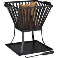 Relaxdays 10026548_0 Feuerschale XL schwarz