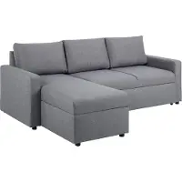 Ebuy24 Sander Canapé-lit avec ottomane, espace de rangement et tiroir, gris.