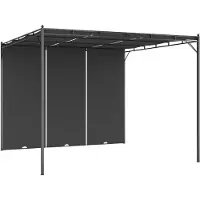 Syfax Belvédère de jardin avec rideau latéral 3x3x2,25 m Anthracite