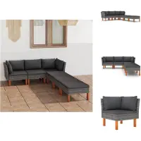 vidaXL Ensemble de salon de jardin 6 pièces avec coussins Poly Rotin Gris - Ensemble de meubles de jardin