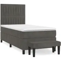 Syfax Sommier à lattes de lit et matelas Gris foncé 80x200 cm Velours