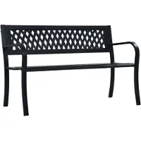 The Living Store Banc de jardin noir 120 cm acier