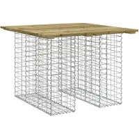 Syfax Table de jardin Gabion Design 100x102x72 cm Bois de pin imprégné