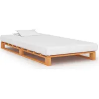 Syfax Cadre de lit de palette sans matelas 100x200cm bois massif