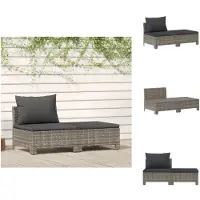 vidaXL Ensemble de salon de jardin 2 pièces avec coussins Gris Poly rotin - Ensemble de meubles de jardin